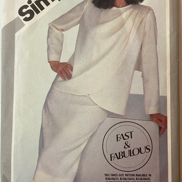 Simplicity 5791 Skirt Jacket Pattern Miss 8-18 Tulip Hem Unlined Straight Wrap - Picture 1 of 5